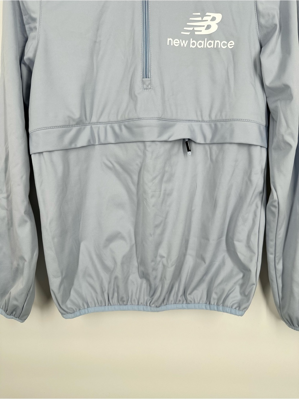 NEW BALANCE Women Windbreaker Pullover Hooded Jacket Light Blue - Picture 5 of 13